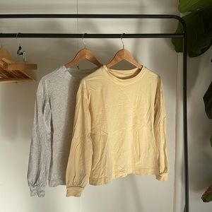 Everlane Organic Cotton Long-Sleeve Tee - Grey